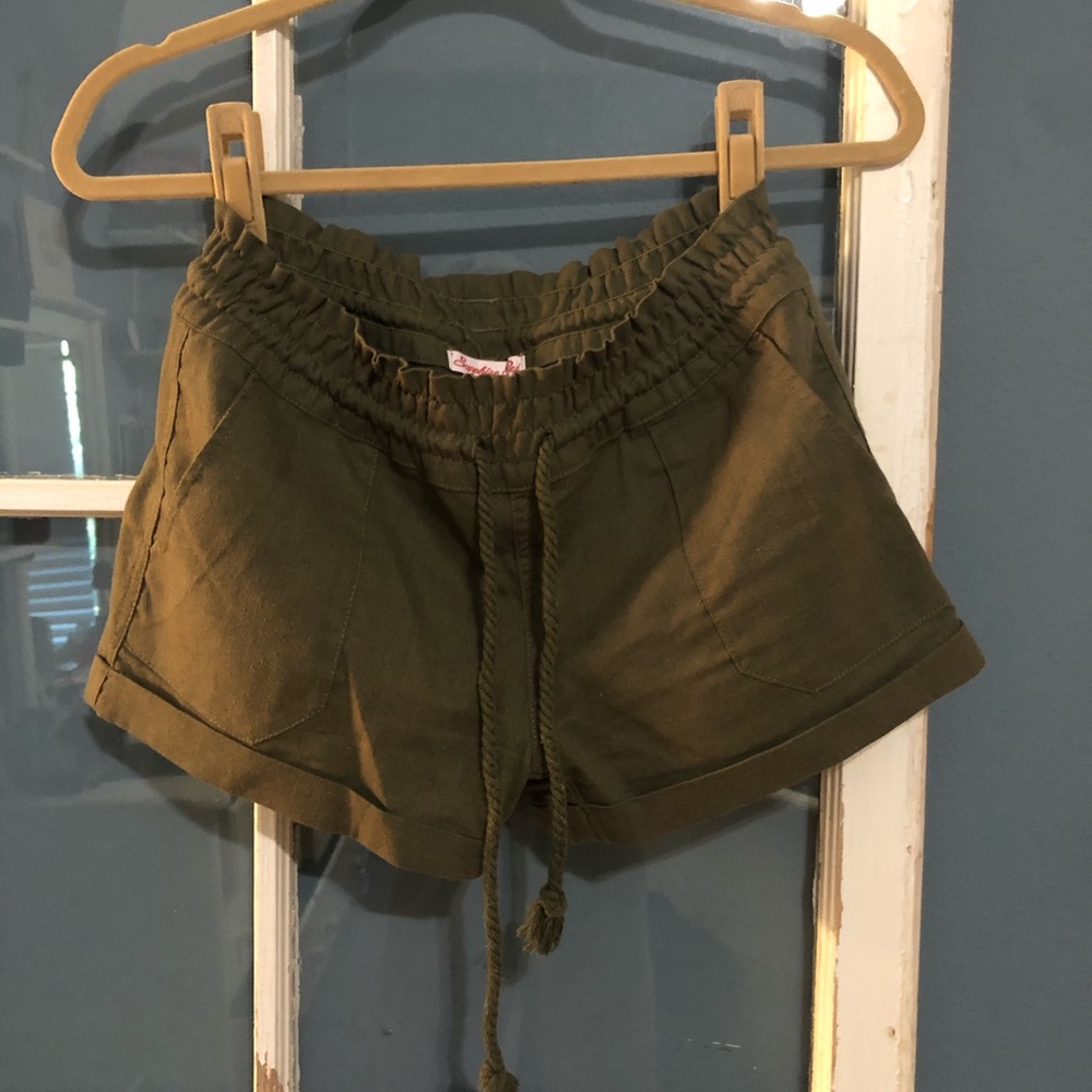 Green cargo shorts